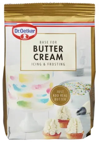 Dr. Oetker Base for Buttercream (345 g) - resten af posen bruges til citronglasur