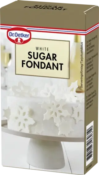 Dr. Oetker Hvid fondant (250 g) eller et drys med flormelis
