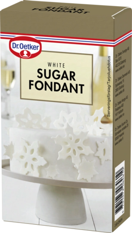 Dr. Oetker Hvid fondant (250 g) eller et drys med flormelis