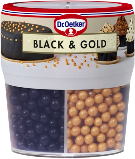 Dr. Oetker Black & Gold - eller anden guldfarvet krymmel efter ønske