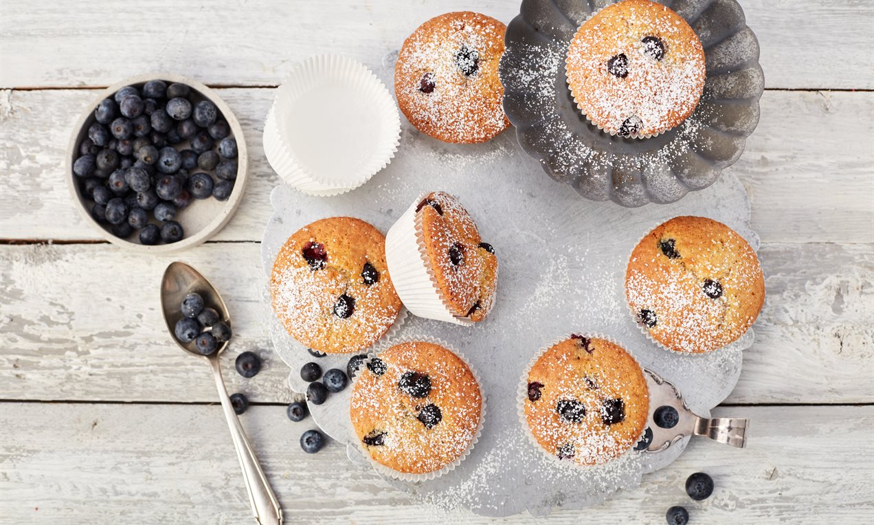 Blåbærmuffins - uden gluten og laktose