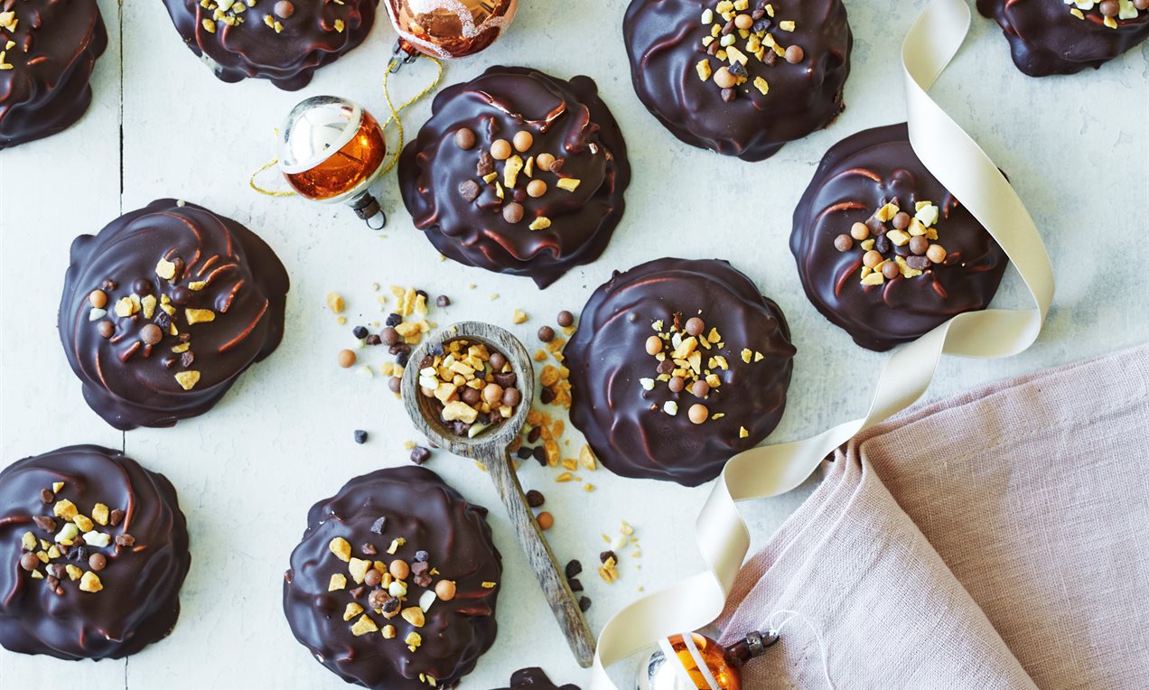 Mini skumtærter med Toffee og Crispy Caramel