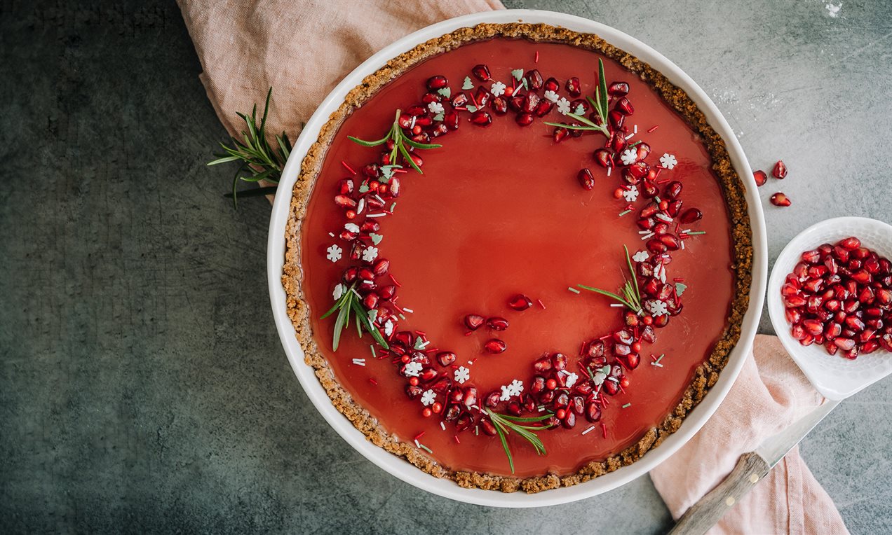 Jule panna cotta tærte