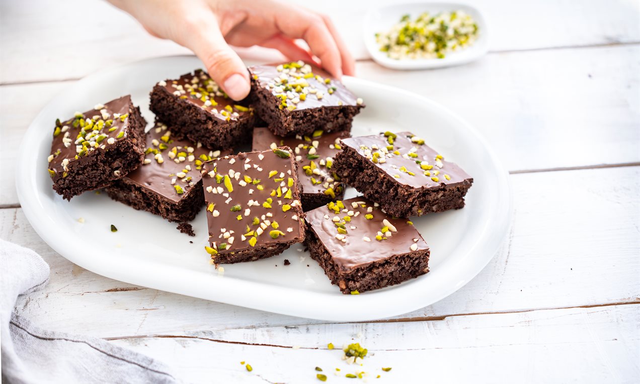 Enkel protein brownie med nem chokoladeglasur