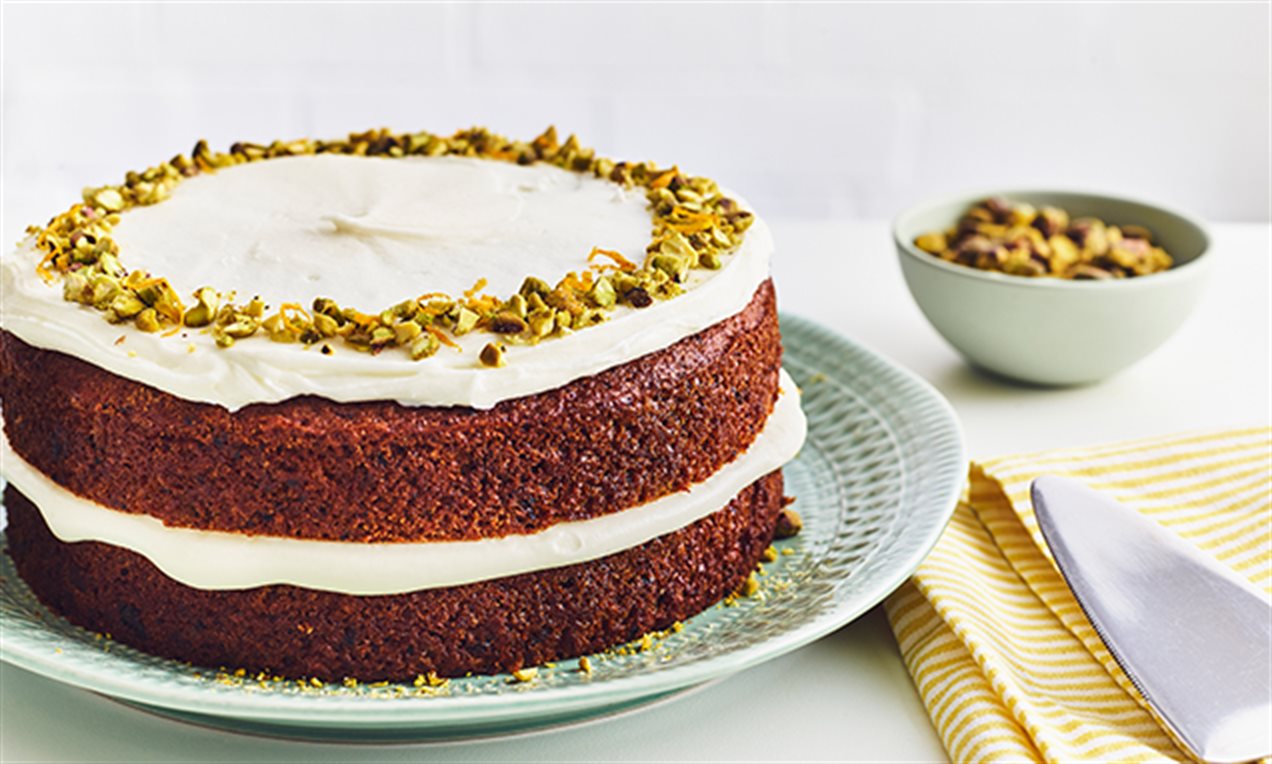 Vegansk gulerodskage med cream cheese frosting