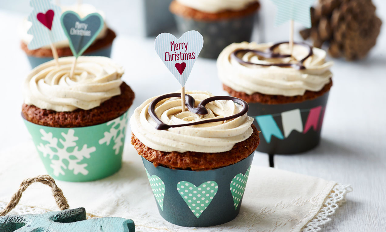 Julecupcakes med vanilje-chai
