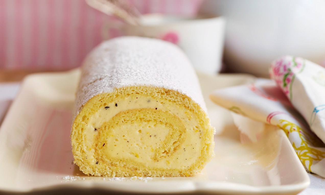 Glutenfri vanilje-citroncreme roulade
