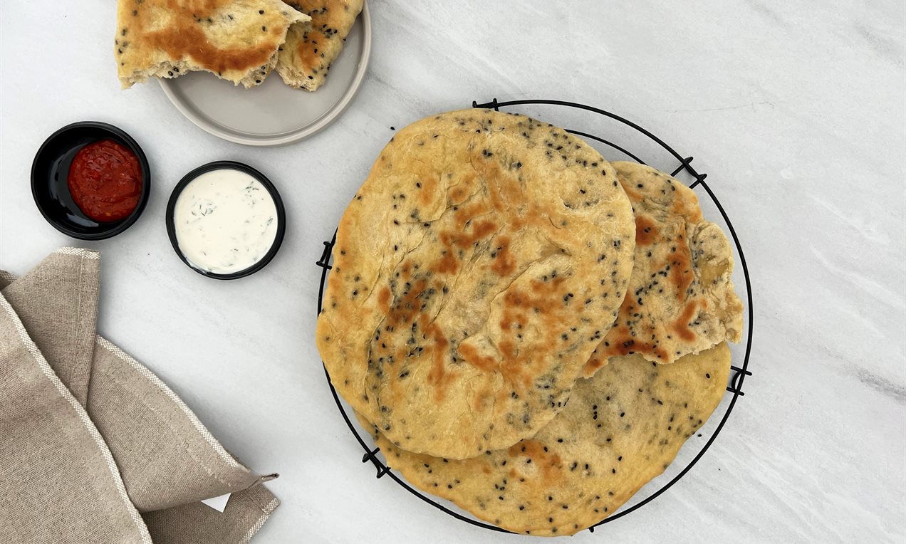 Pandestegte naanbrød