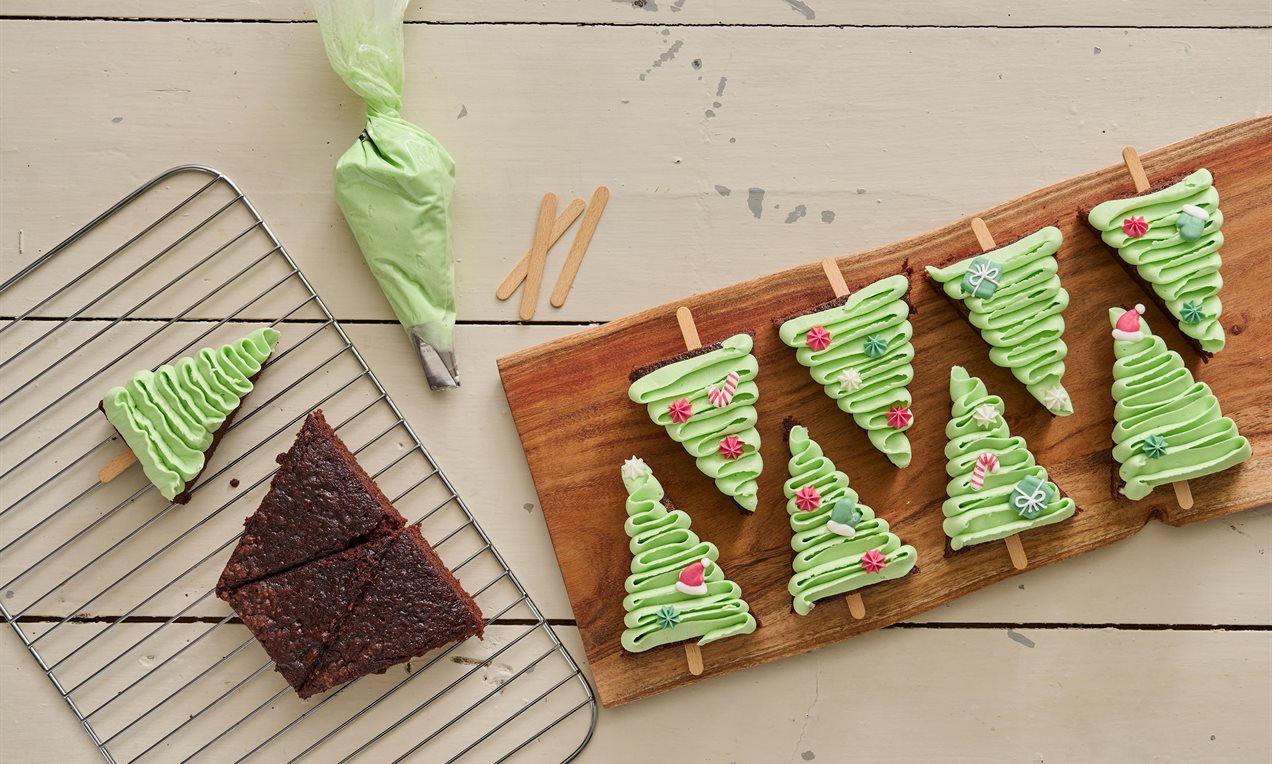 Juletræ af chokoladekage