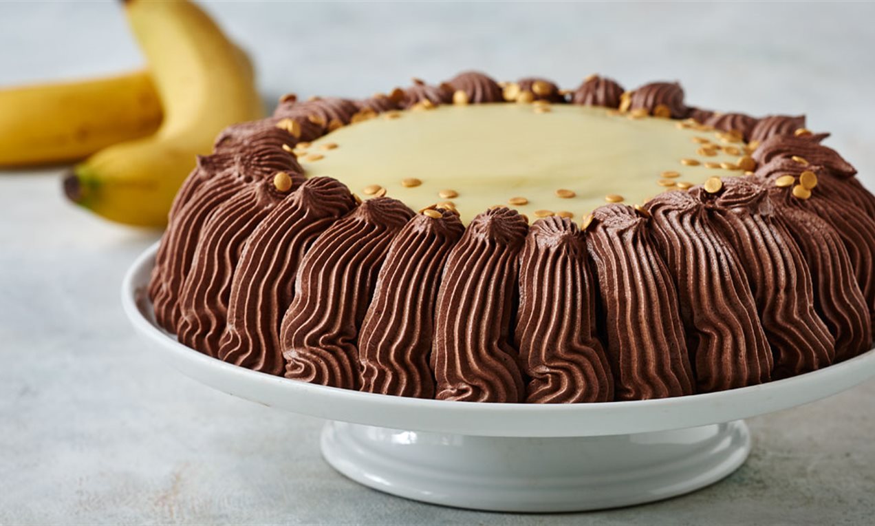 Banan- og chokolademousselagkage