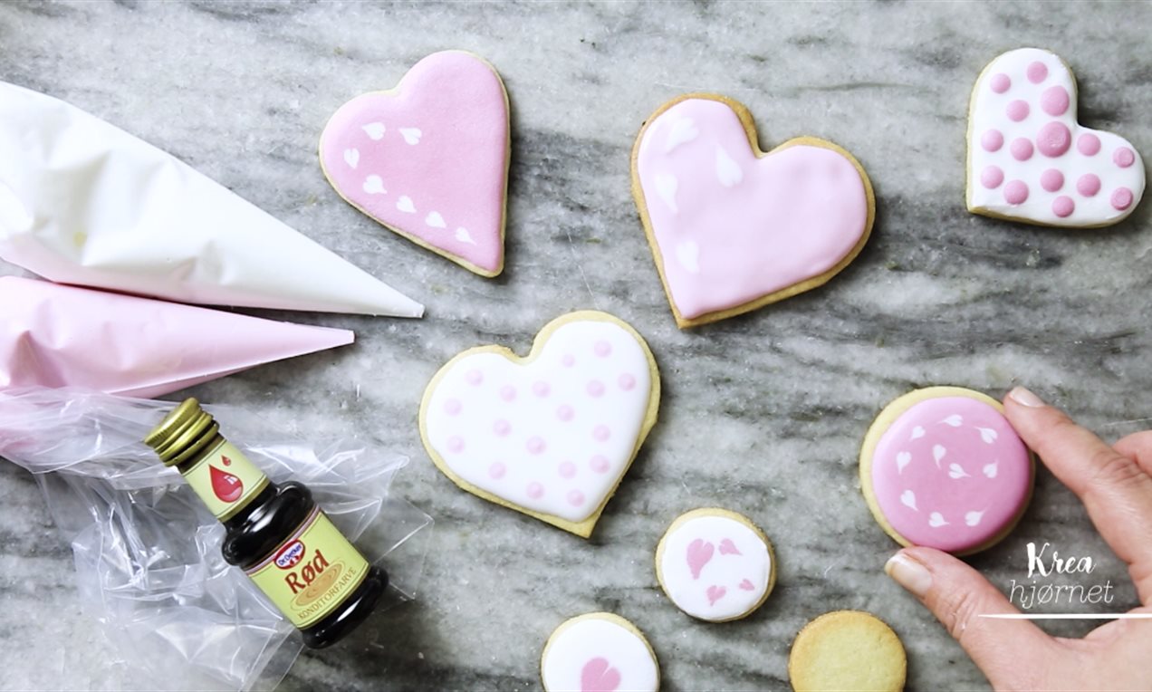 Hjerte-småkager til Valentinsdag